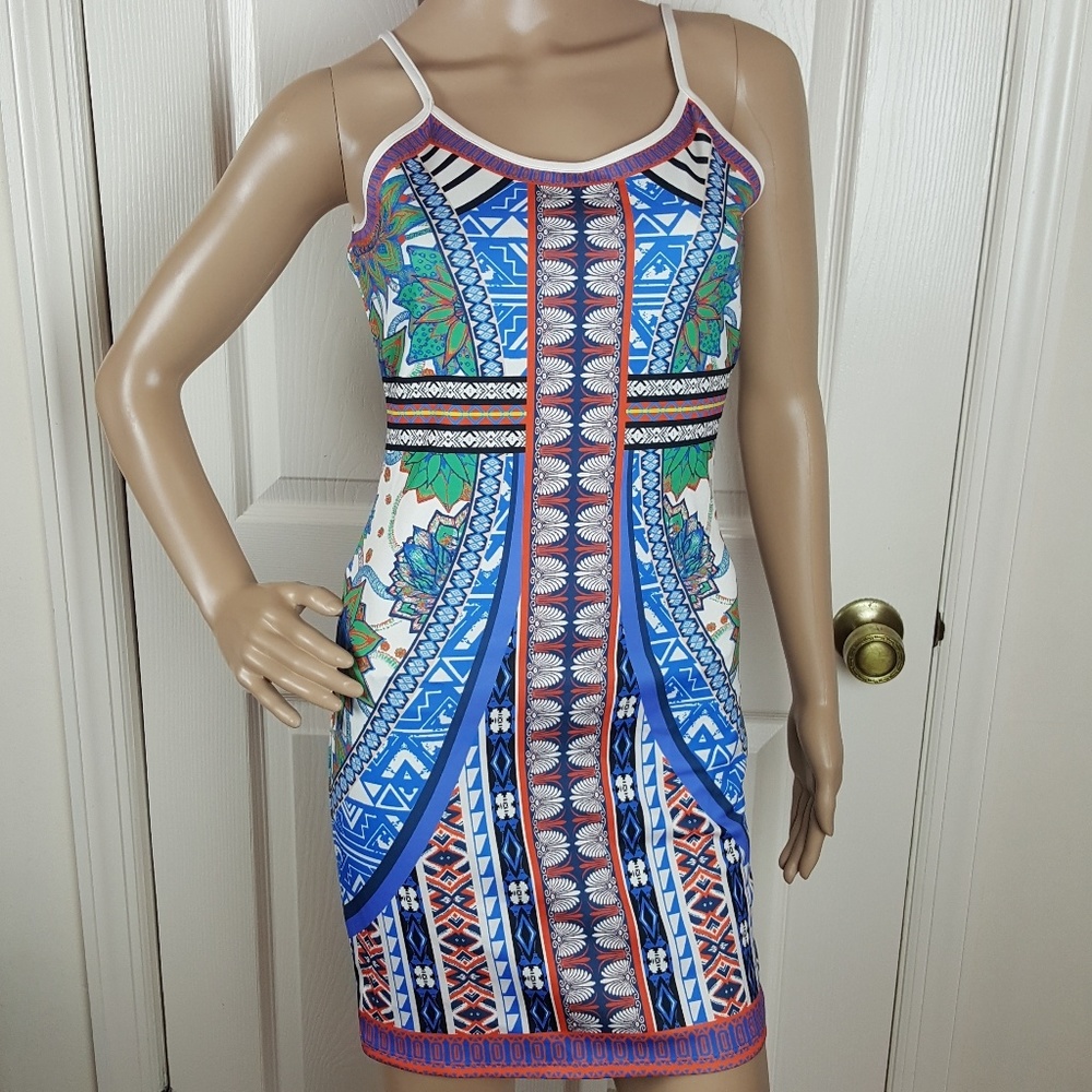 Jealous Tomato Abstract Floral Print Bodycon Dress - Picture 1 of 8